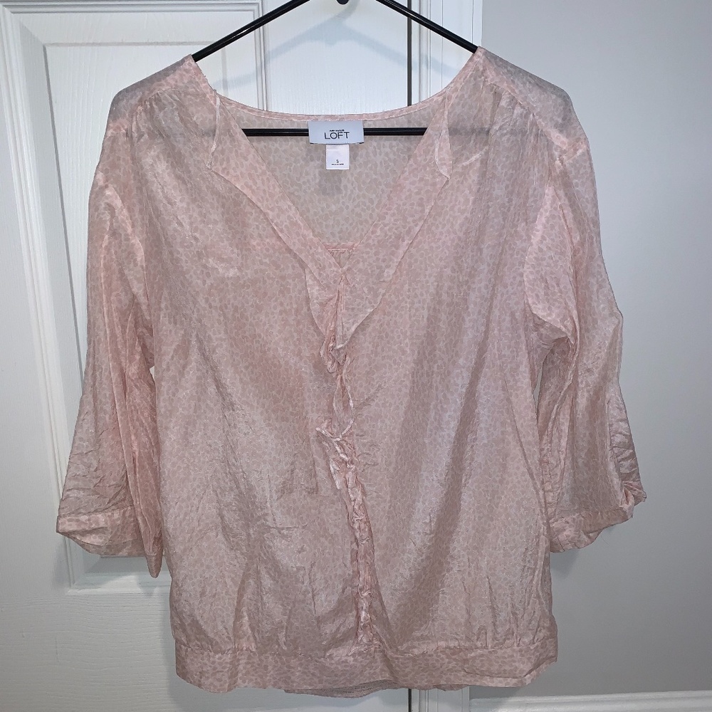 Loft Pink 3/4 Sleeve Blouse